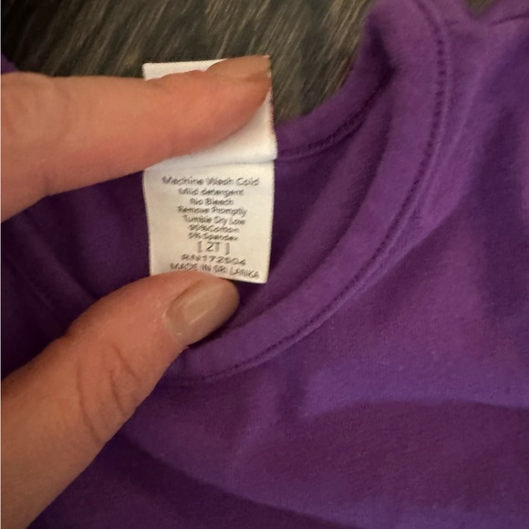 Stitchy Fish Purple Ghost Top and Striped Leggings Set - Picture 2 of 4